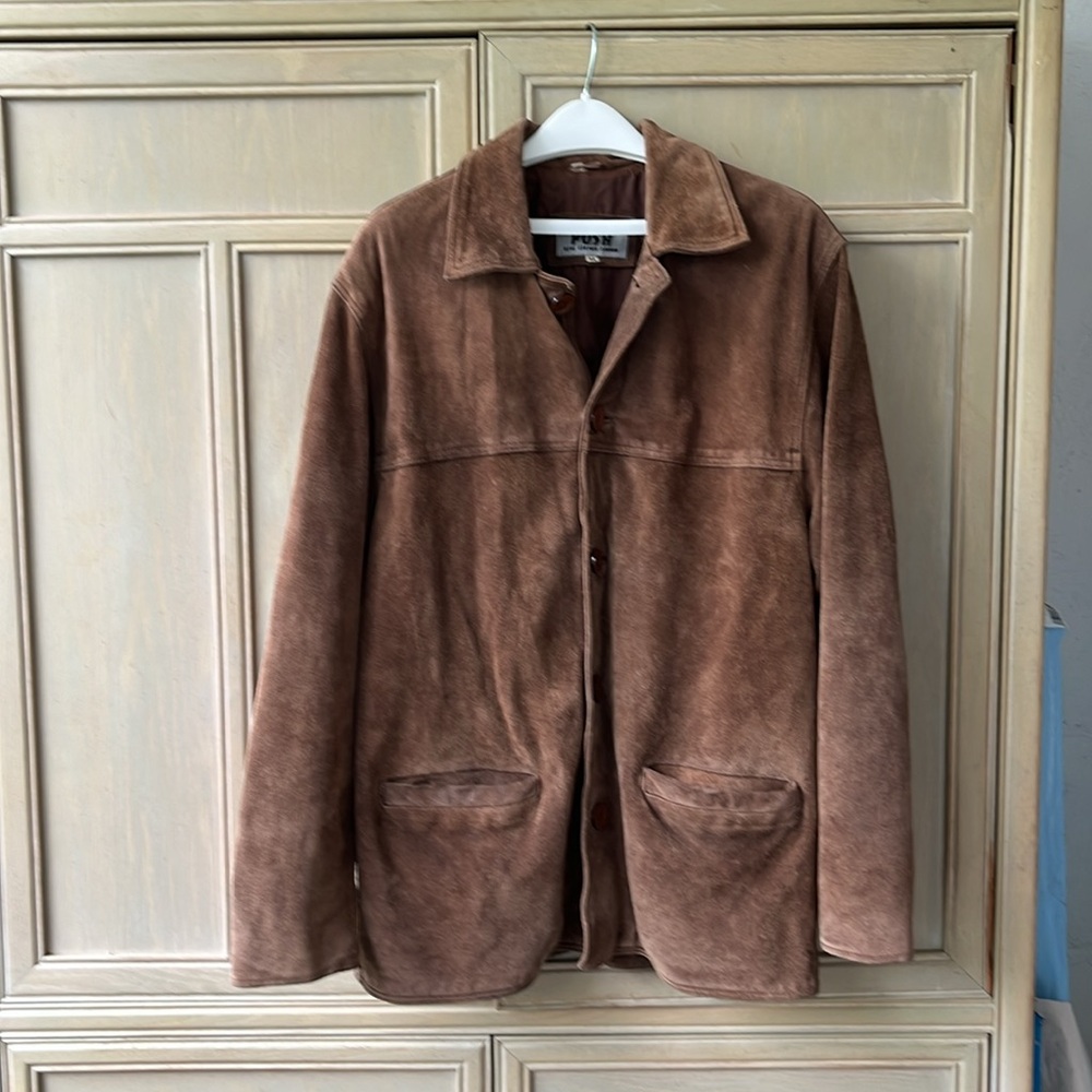 Posh Real Leather London.  Suede Utility Coat Size M